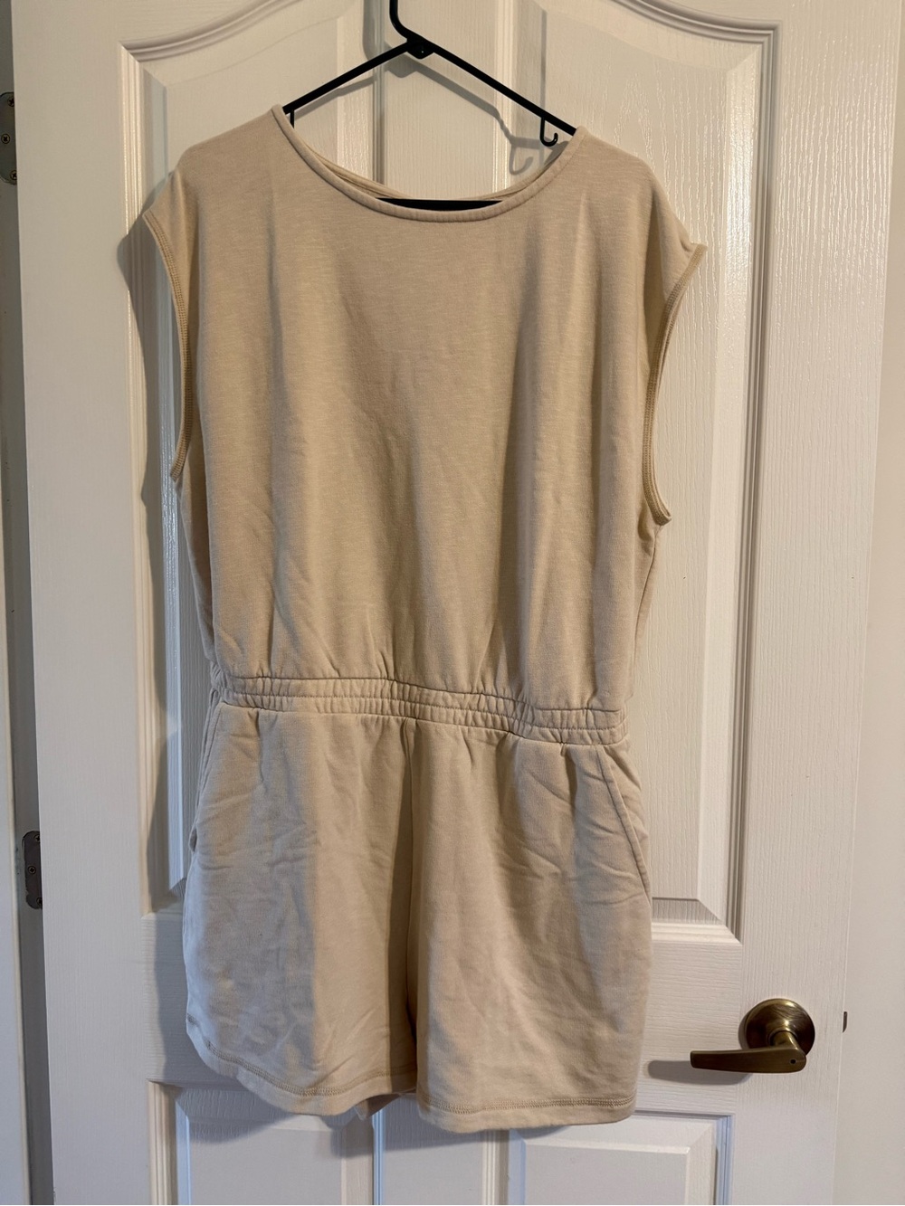 Women’s  Cream Sleeveless One-Piece Romper